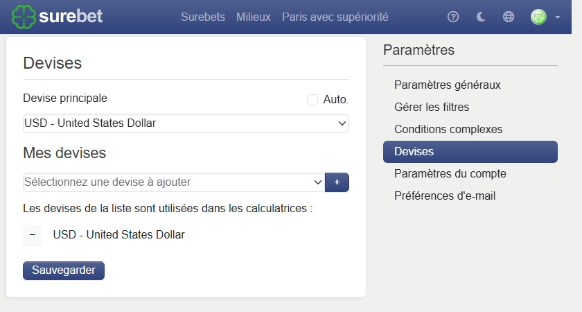 Liste des devises