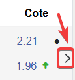 Flèche pour ouvrir tous les bookmakers en même temps